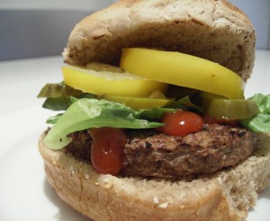 Morningstar Grillers Vegan with all the fixins