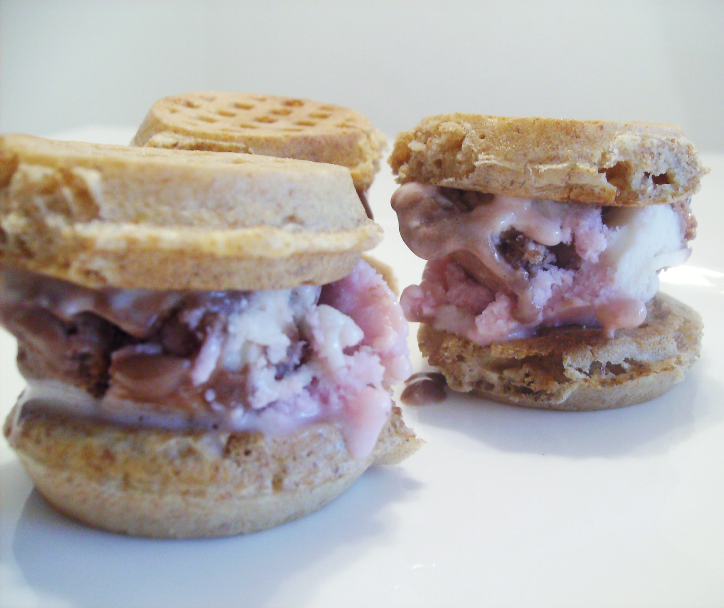 Mini Waffle Sandwiches with Strawberries